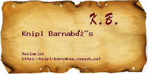 Knipl Barnabás névjegykártya